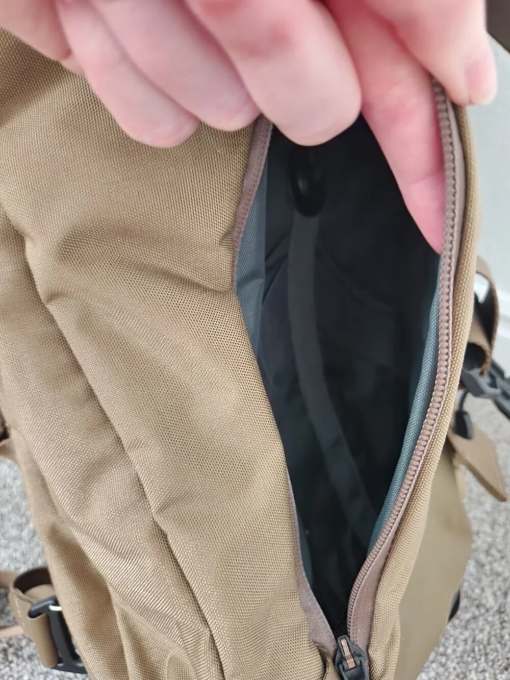 Boundary Supply Errant Sling Tan Tech Sling Laptop Crossbody Bag
